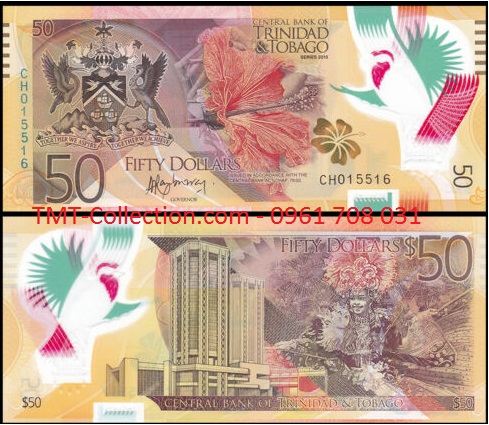Trinidad And Tobago 50 Dollar 2015 UNC Polymer (tờ)