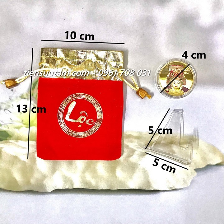 Túi Lộc Xu Bà Chúa Xứ Châu Đốc In Màu Có Đế Trưng Bày