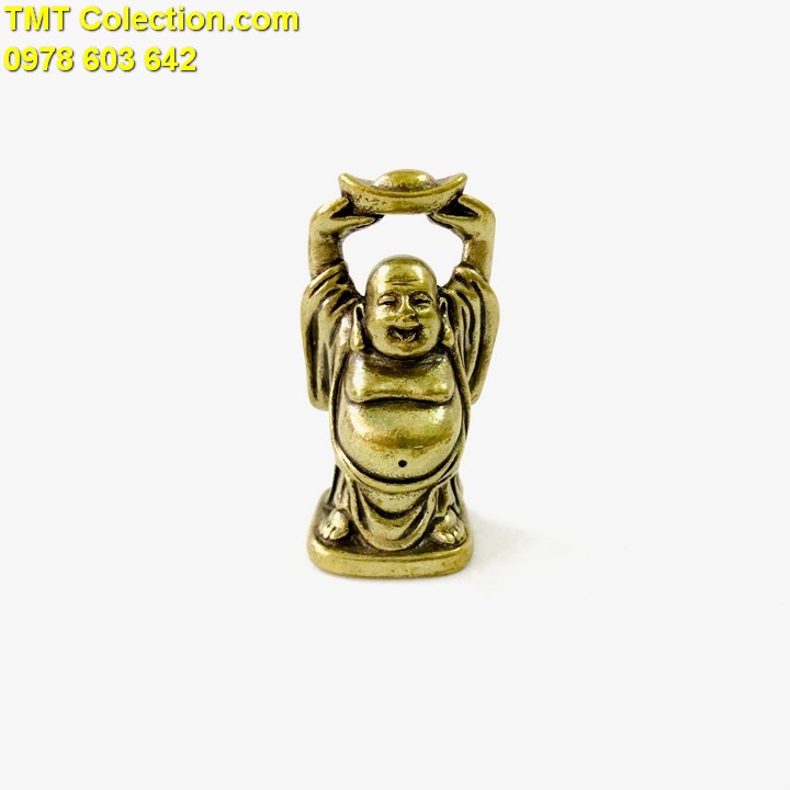 Tượng Đồng Phật Di Lạc Nâng Đỉnh Vàng - TMT Collection.com