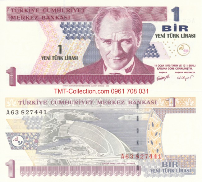 Turkey - Thổ Nhỉ Kỳ 1 Lira 2005 UNC