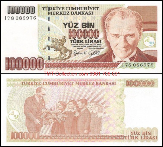 Turkey - Thổ Nhỉ Kỳ 100.000 Lira 1997 UNC