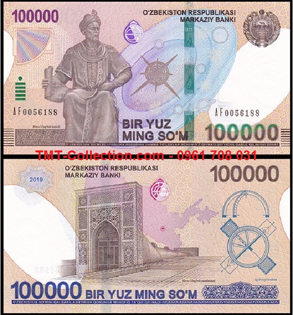 Uzbekistan 100.000 Som 2019 UNC