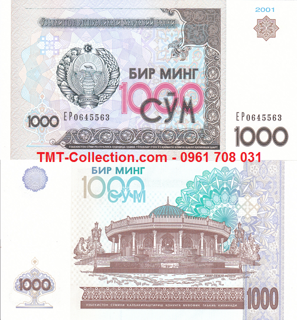 Uzbekistan 1000 Som 2001 UNC