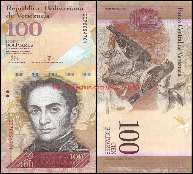 Venezuela 100 Bolivares 2015 UNC