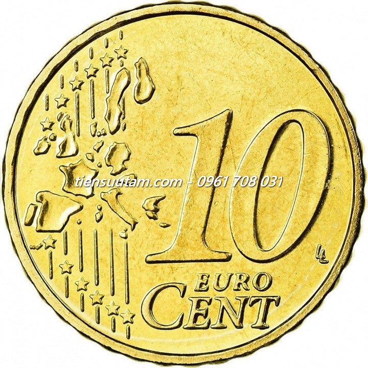 Mặt Trước Xu Belgium - Bỉ 10 Euro Cent 1999-2006