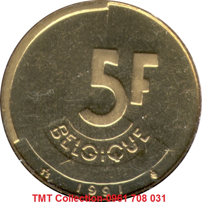 Xu Belgium-Bỉ 5 Francs 1986-1993