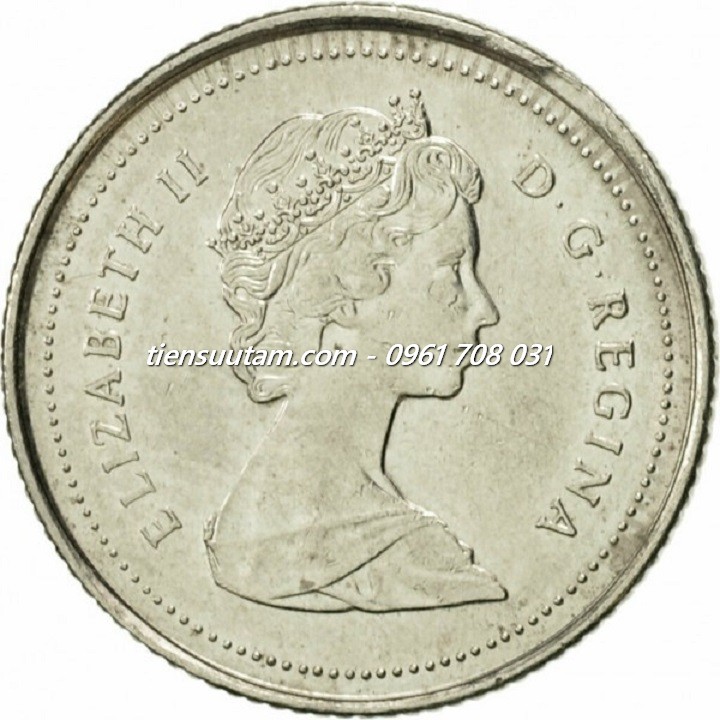 Mặt Sau Xu Canada 10 Cent 1969 - 1989