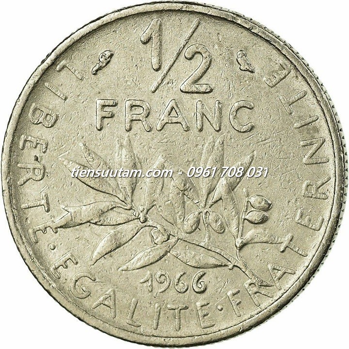 Mặt Trước Xu France - Pháp 1/2 franc 1964-2001
