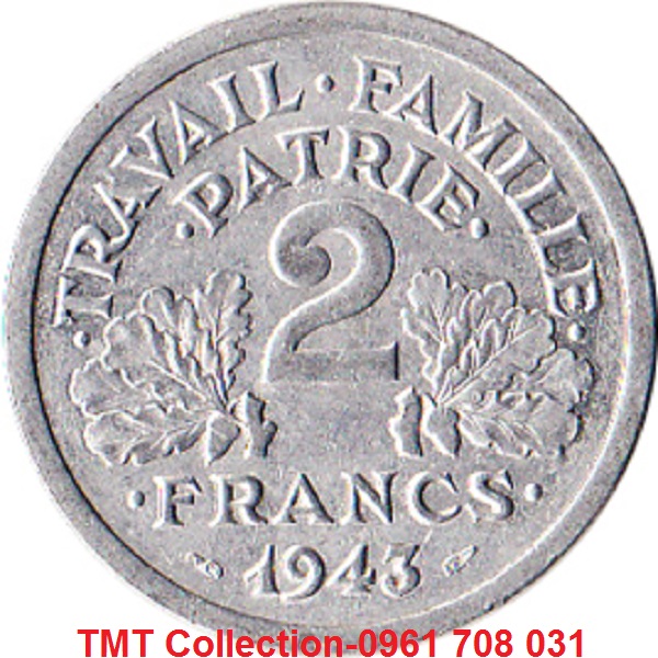 Xu France-Pháp 2 Franc 1943-1944