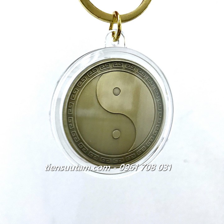 Móc Khoá Xu Long Phụng Bát Quái Âm Dương