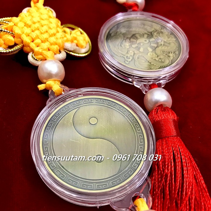 Mặt Sau Dây Treo Phong Thuỷ Xu Long Phụng Bát Quái Âm Dương