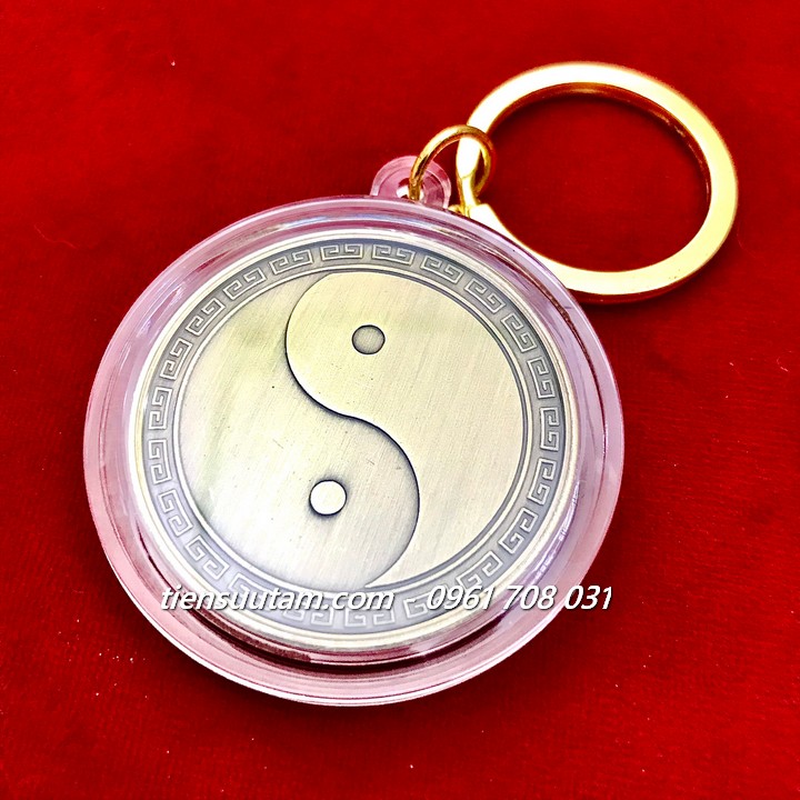 Mặt Sau Móc Khoá Xu Long Phụng Bát Quái Âm Dương