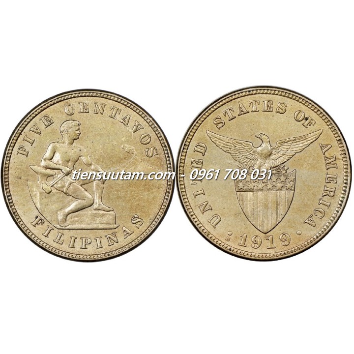 Xu Philippines 5 Centavos 1903 - 1928