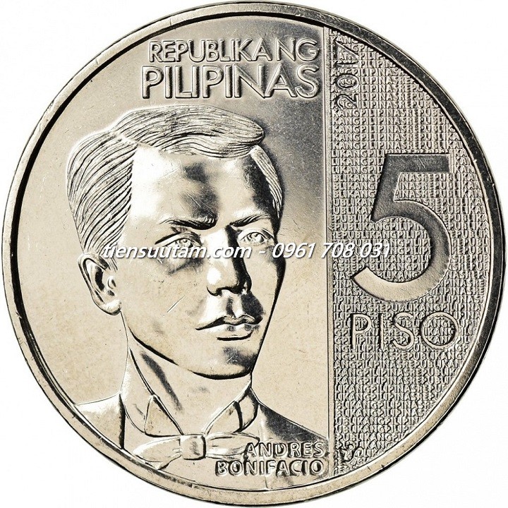 Mặt Trước Xu Philippines 5 Piso 2017-2020