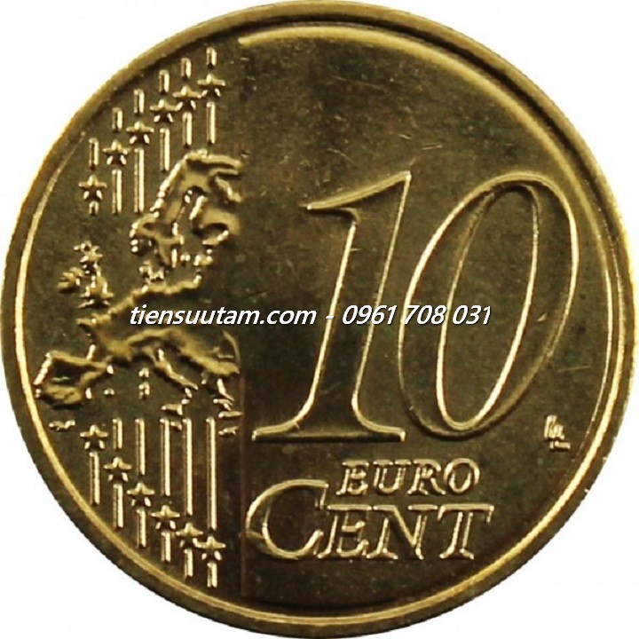 Mặt Trước Xu Portugal - Bồ Đào Nha 10 Euro Cent 2008-2024