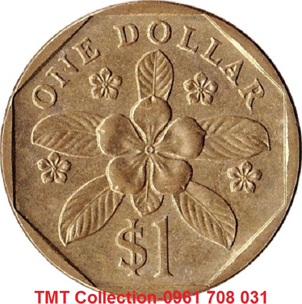 Xu Singapore 1 dolllars 1987-2012 cũ (xu)