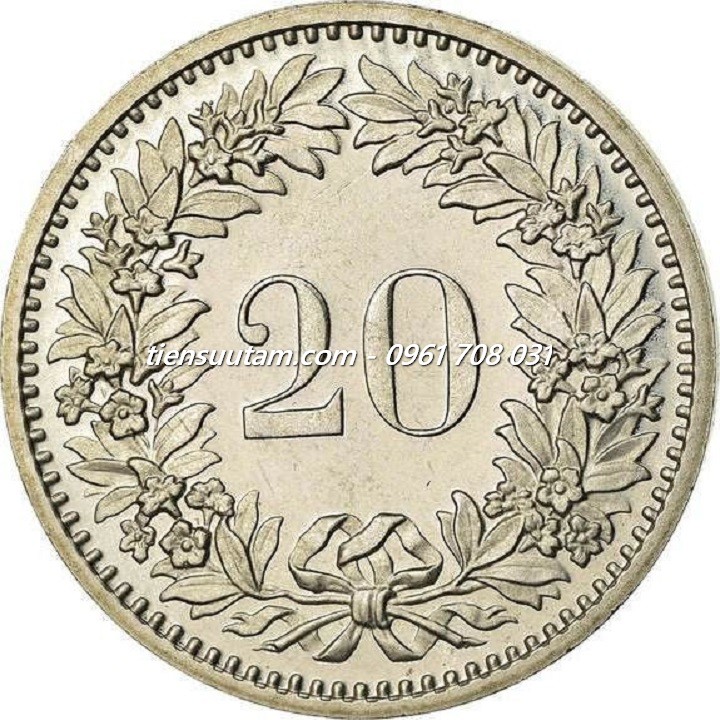 Mặt Sau Xu Switzerland - Thụy Sĩ 20 Rappen 1939-2024