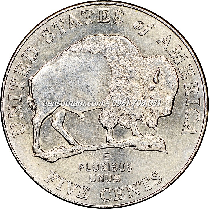 Mặt Sau Xu USA - Mỹ 5 Cents 2005 (Hành trình về phía Tây, Bison)
