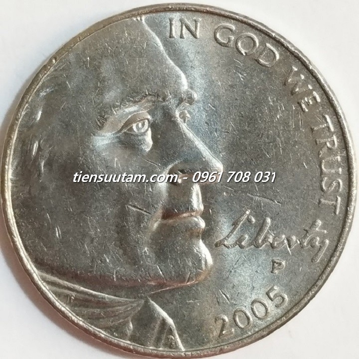 Xu USA - Mỹ 5 Cents 2005 ( Hành trình về phía Tây, Nhìn ra Đại dương)