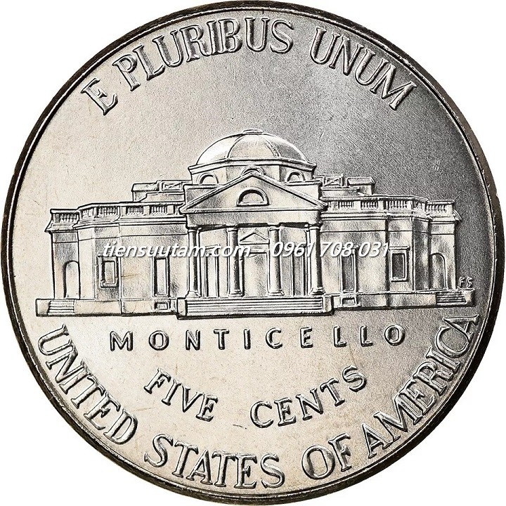 Mặt Sau Xu USA - Mỹ 5 Cents 2006 - 2024