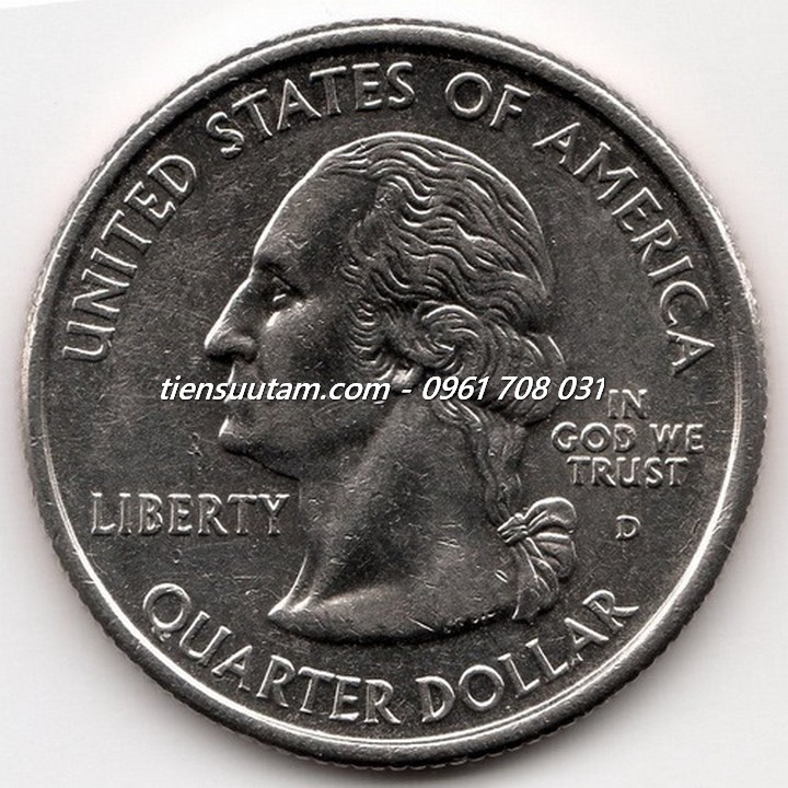 Mặt Trước Xu USA - Mỹ Bang Maine 1/4 Dollar 2003