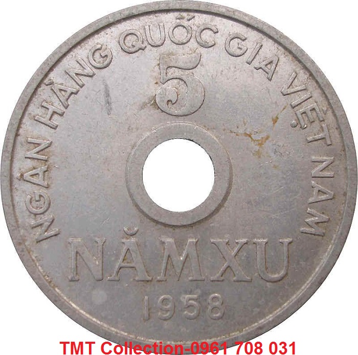 Xu Việt Nam Dân Chủ Cộng Hòa 5 Xu 1958