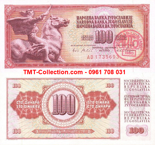 Yugoslavia - Nam Tư 100 Dinara 1965