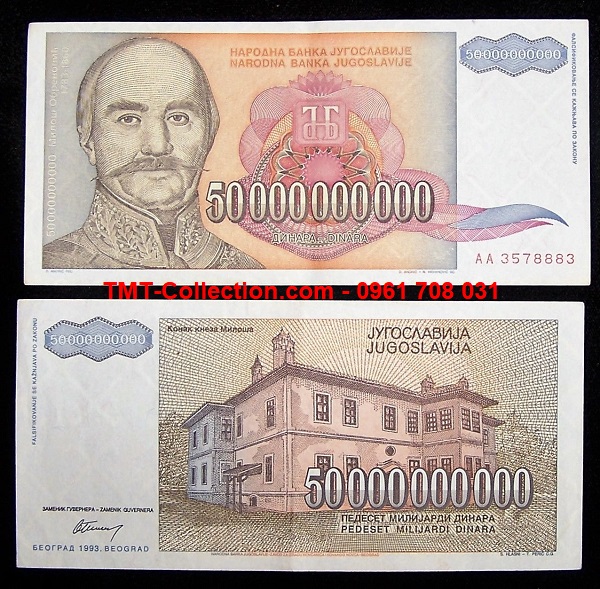 Yugoslavia - Nam Tư 50 tỷ Dinara 1986