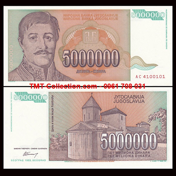 Yugoslavia - Nam Tư 500.000 Dinara 1993 