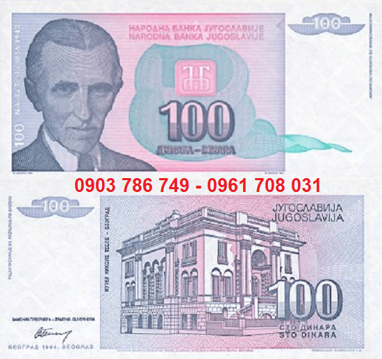 Tiền sưu tầm Yugoslavia - Nam Tư 100 Dinara 1994