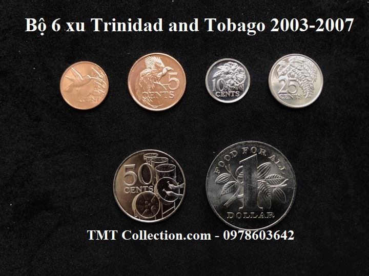 Bộ 6 xu Trinidad and Tobago 2003-2007 - TMT Collection.com