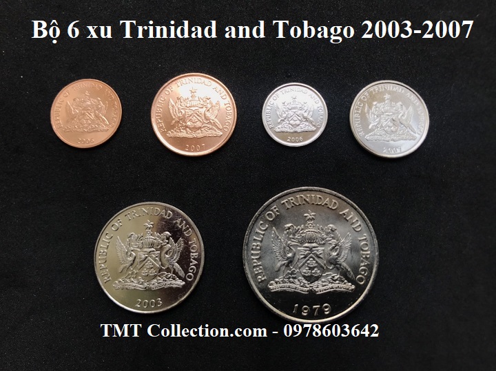 Bộ 6 xu Trinidad and Tobago 2003-2007 - TMT Collection.com
