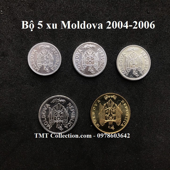 Bộ 5 xu Moldova 2004-2006 - TMT Collection.com