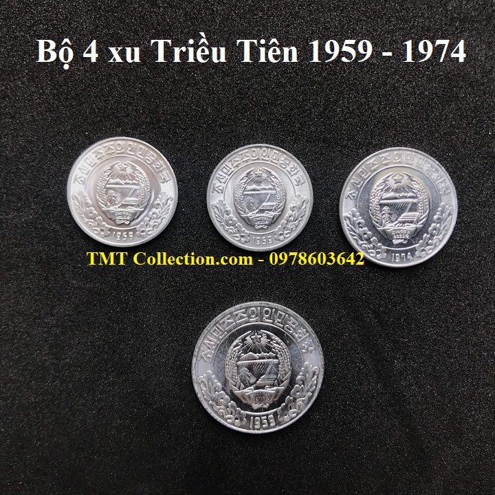 Bộ 4 xu Triều Tiên 1959 - 1974 - TMT Collection.com