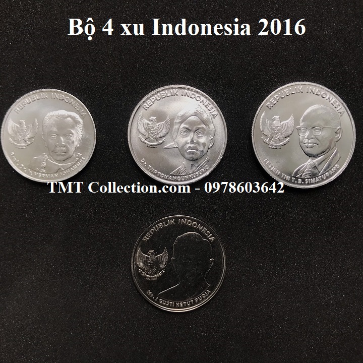 Bộ 4 xu Indonesia 2016 - TMT Collection.com