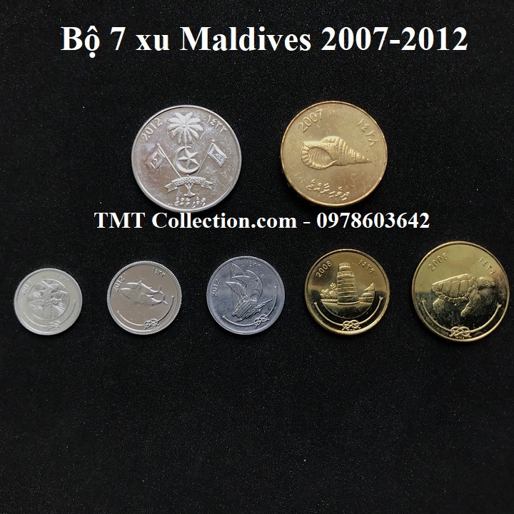 Bộ 7 xu Maldives 2007-2012​​​​​​​ - TMT Collection.com