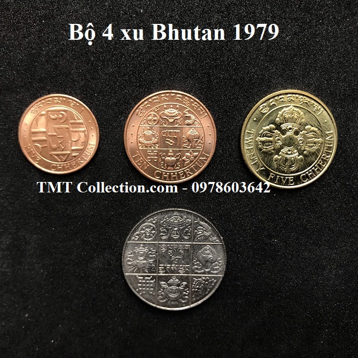 Bộ 4 xu Bhutan 1979 - TMT Collection.com