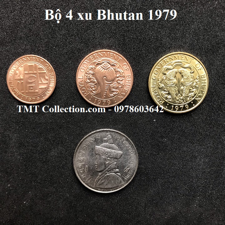 Bộ 4 xu Bhutan 1979 - TMT Collection.com