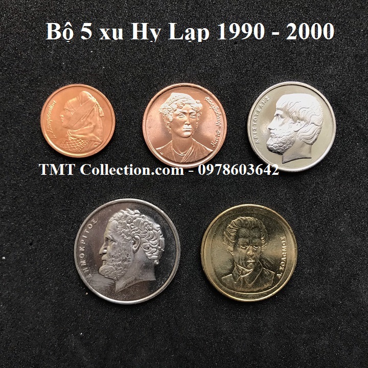 Bộ 5 xu Hy Lạp 1990 - 2000 - TMT Collection.com