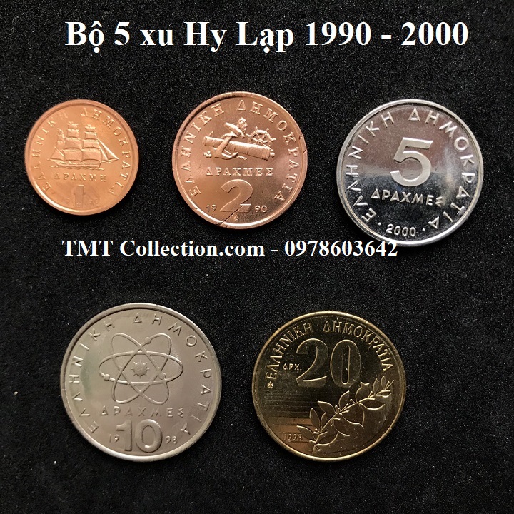 Bộ 5 xu Hy Lạp 1990 - 2000 - TMT Collection.com