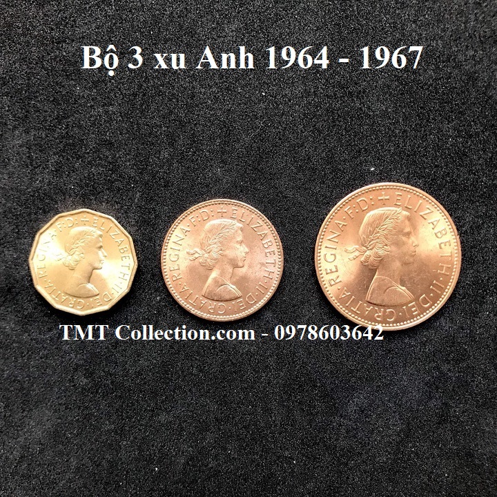 Bộ 3 xu Anh 1964 - 1967 - TMT Collection.com