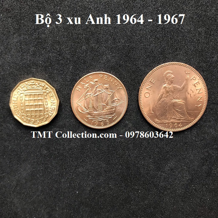Bộ 3 xu Anh 1964 - 1967 - TMT Collection.com