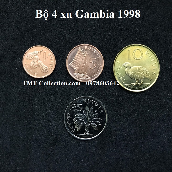 Bộ 4 xu Gambia 1998 - TMT Collection.com