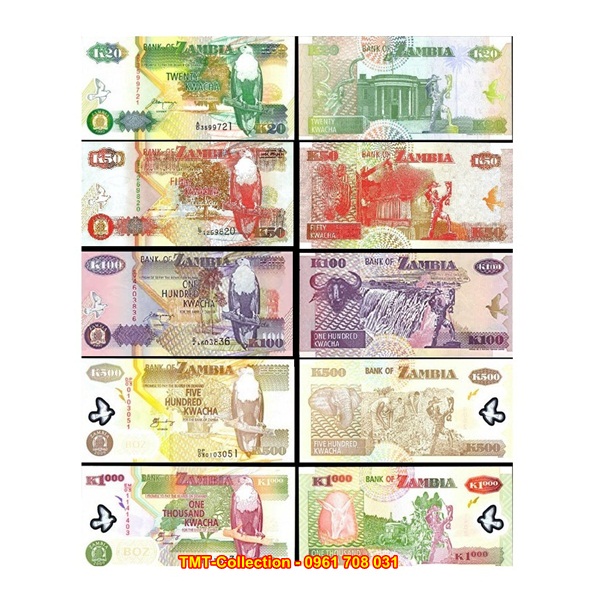 Bộ 5 tờ tiền Zimbia