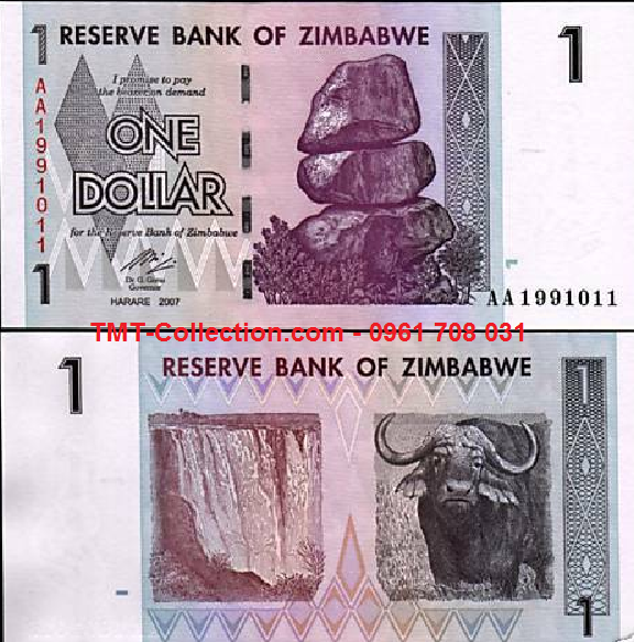 Zimbabwe 1 Dollar 2007 UNC (tờ)