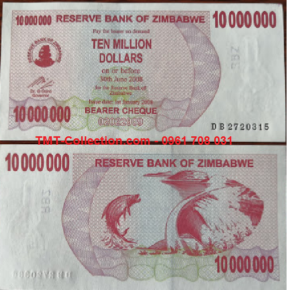 Zimbabwe 10 triệu Dollar 2008 (tờ)