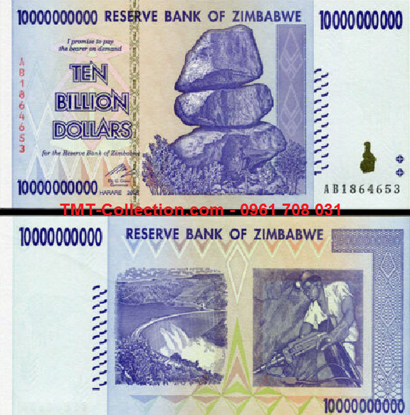 Zimbabwe 10 tỷ Dollar 2008 (tờ)