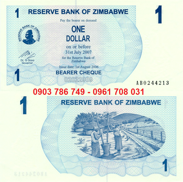 Tiền Sưu Tầm Zimbabwe 1 Dollar 2006 UNC
