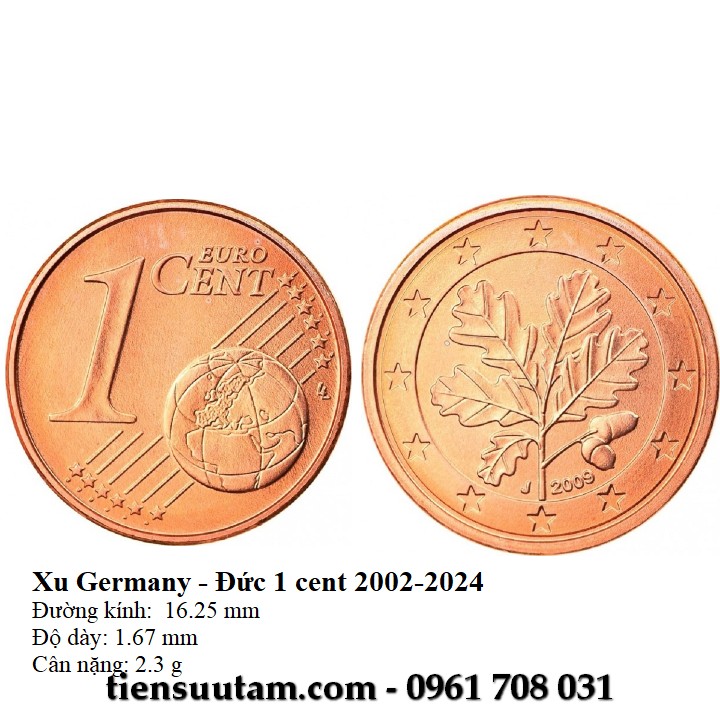 Xu Germany - Đức 1 cent 2002-2024