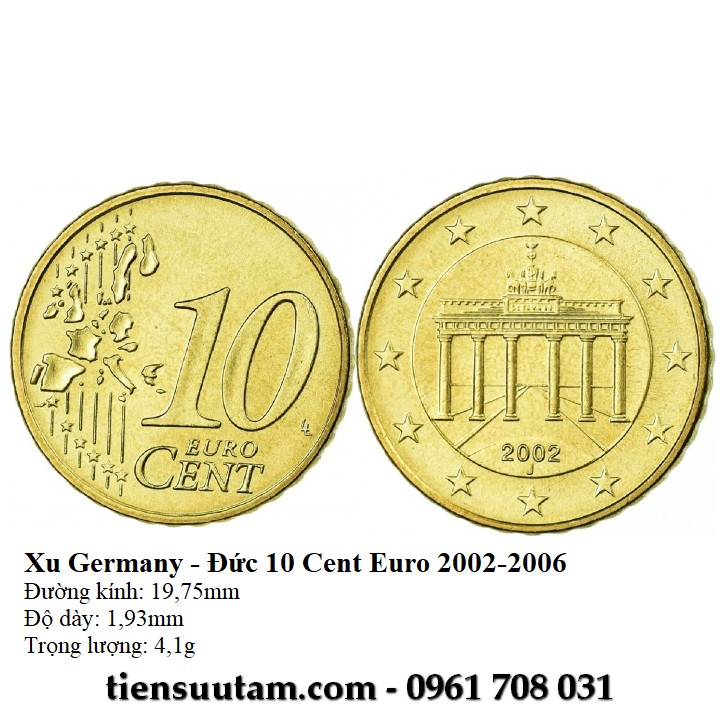 Xu Germany - Đức 10 cent Euro 2002-2006